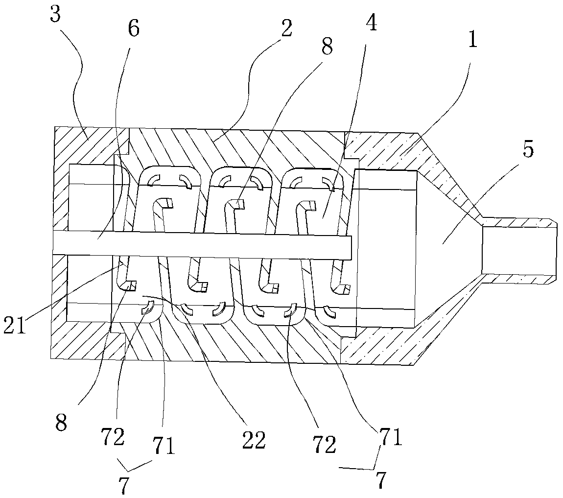 Resistance reducing and supercharging device of engine air intake channel