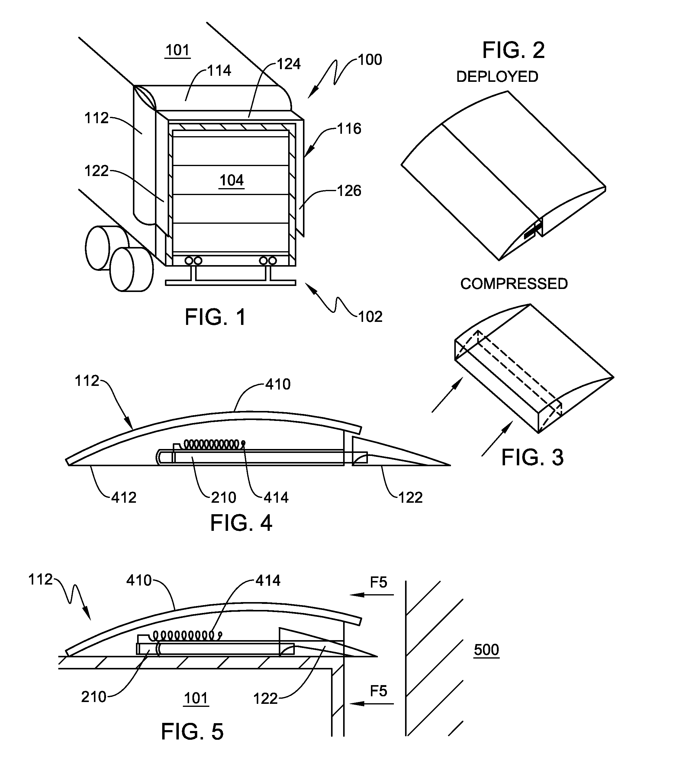 Rear-mounted retractable aerodynamic structure for cargo bodies