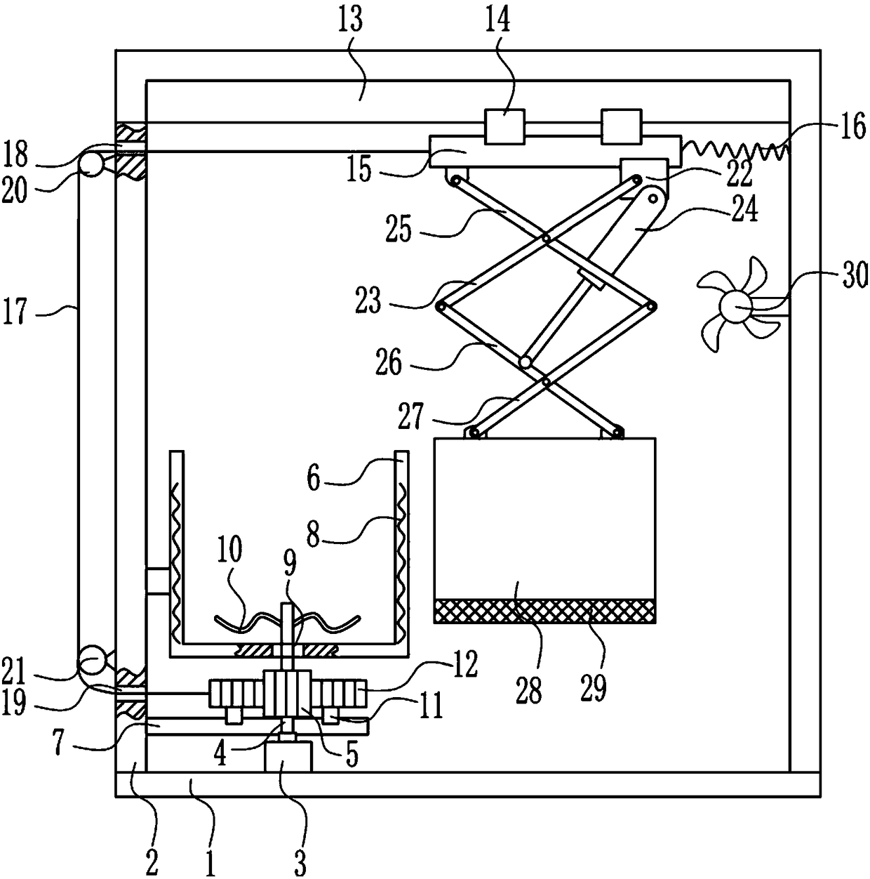 A lifting type descaling device for forged products