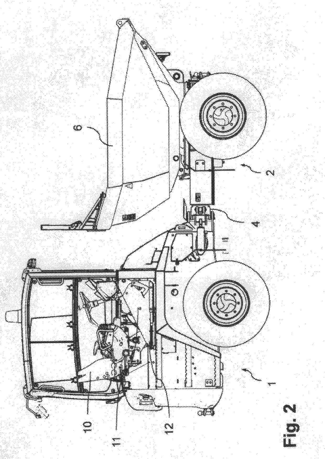 Work vehicle with fold-out tipping edge