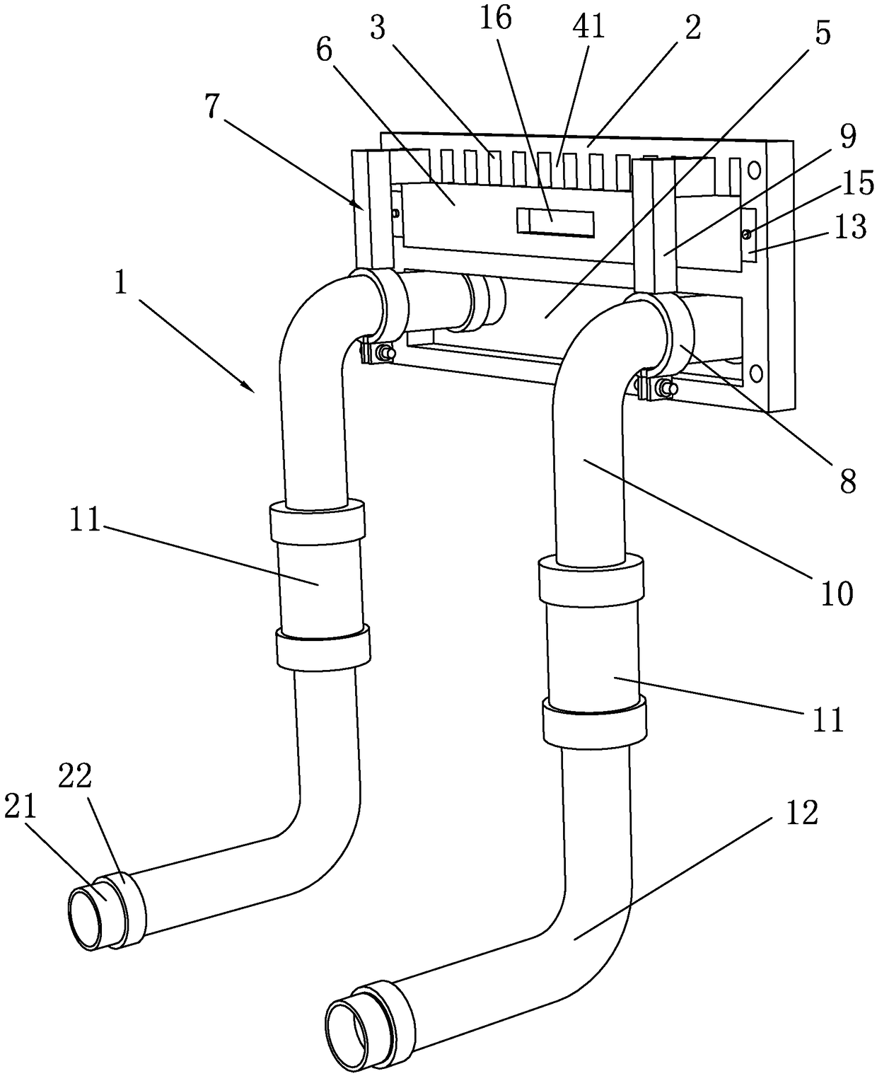 Efficient energy-saving evaporator connecting pipe assembly and manufacturing method thereof