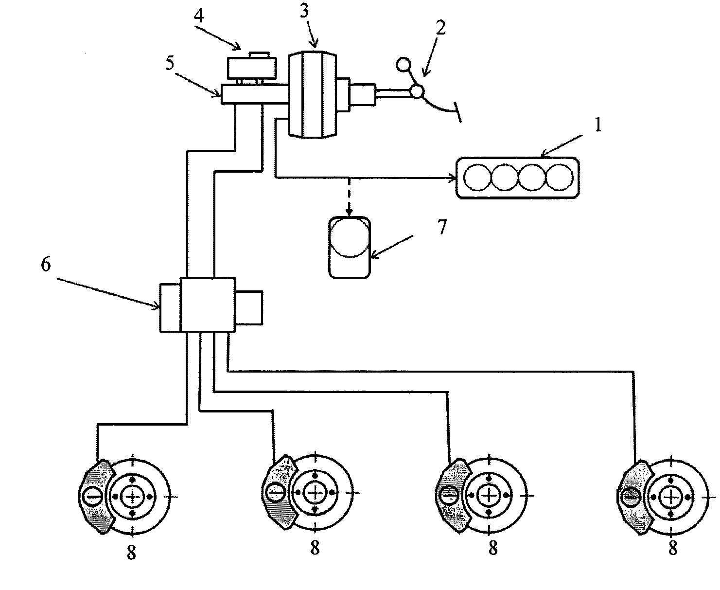 Mechanical-electric-hydraulic compound braking system and corresponding vehicle