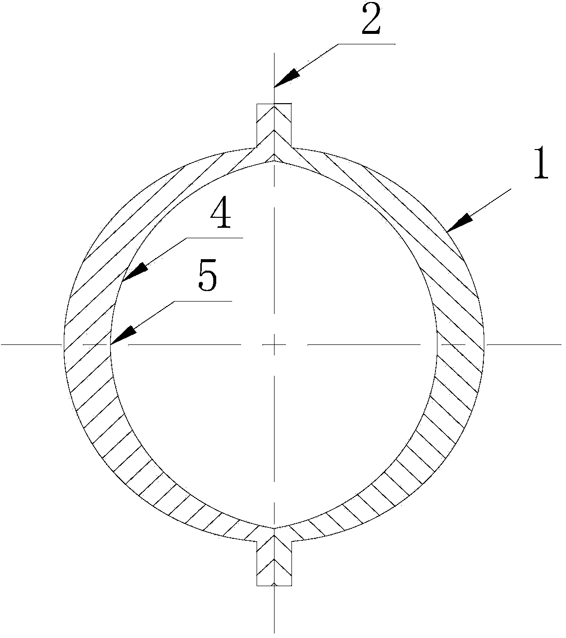 Processing method for stop plate-free split casing
