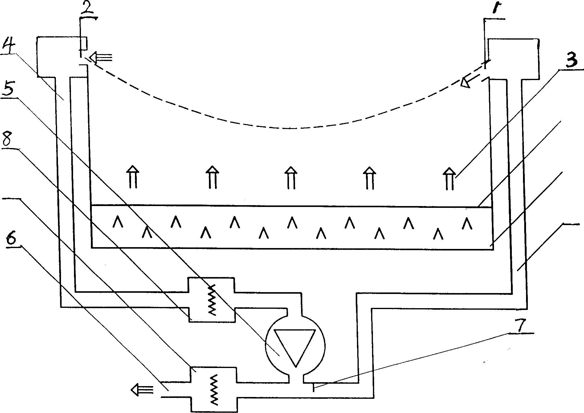 Fluid envelope surface type apparatus for shielding, separating and exhausting powdered smoke dust