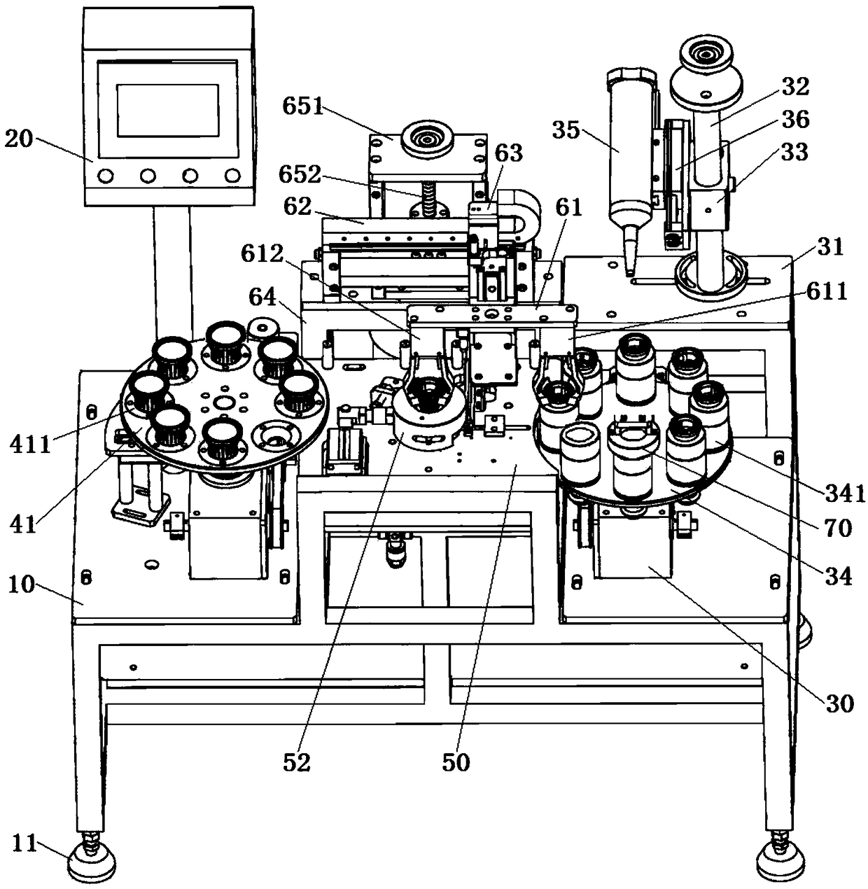 An automatic feeding and labeling device