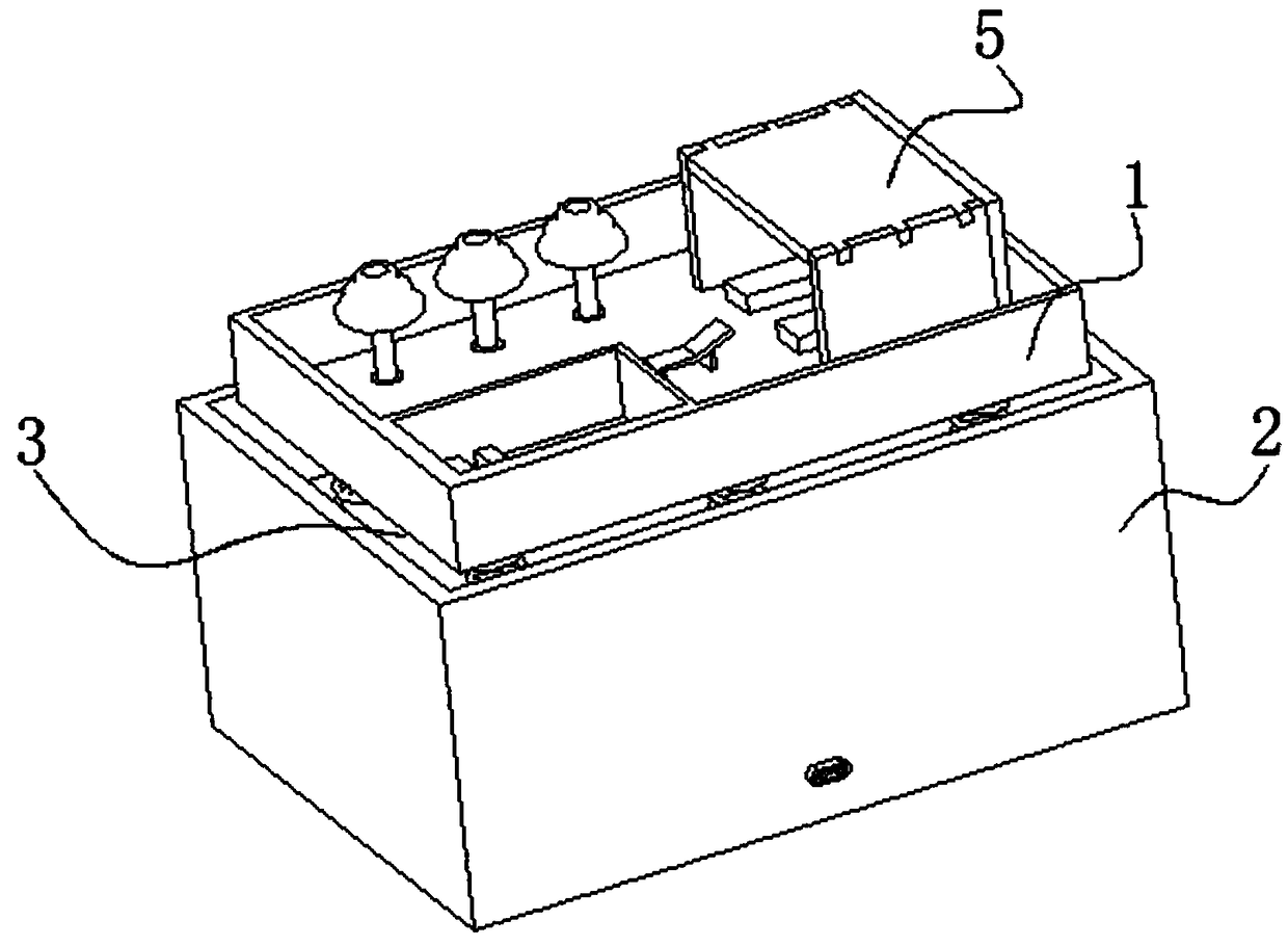 Kindergarten teaching seismic simulation device for facilitating splicing and storage
