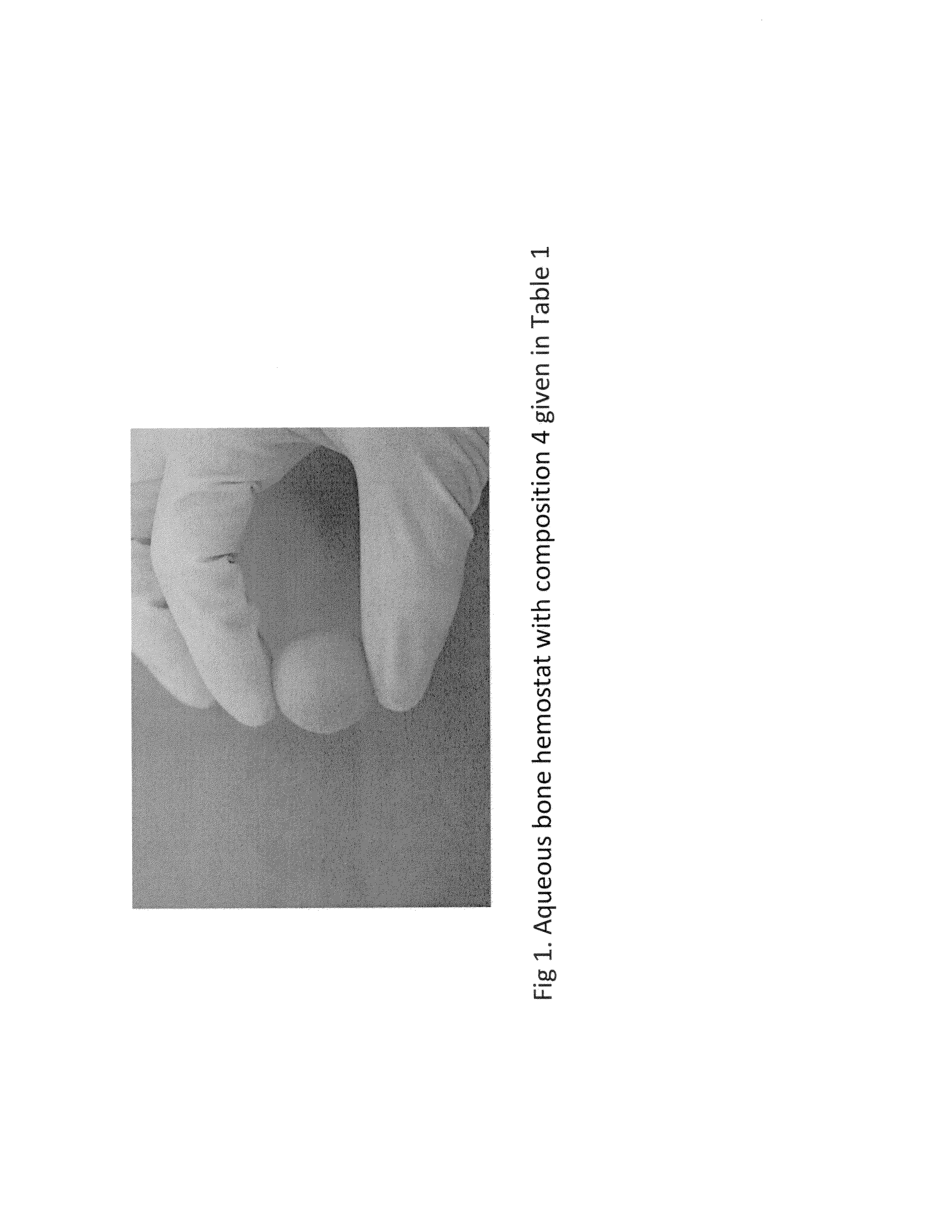 Aqueous compositions and methods for bone hemostasis