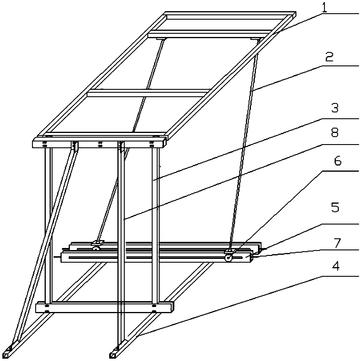 A solar panel support and a linked photovoltaic light tracking system using it