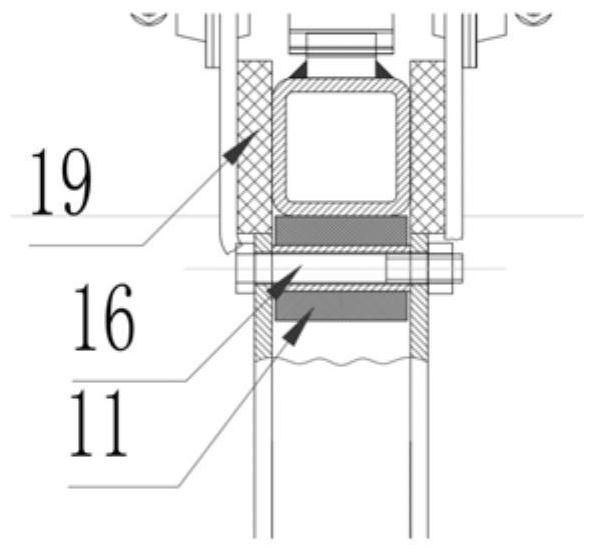 Swing arm moving roller detection device for irregular bulk material stack height detection