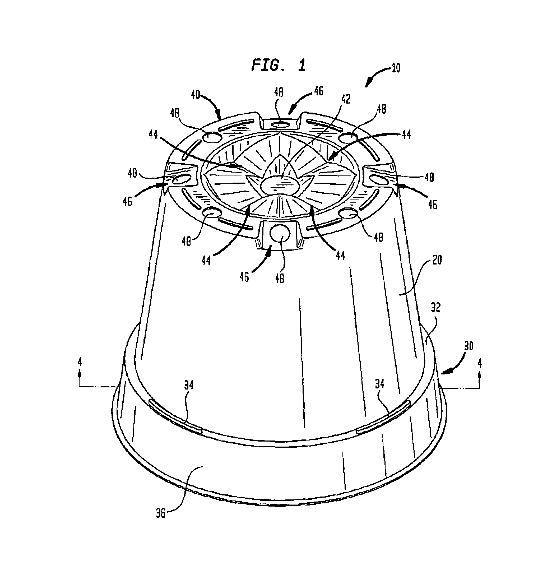 Planting pots and multi-compartment tray having self-orienting configuration
