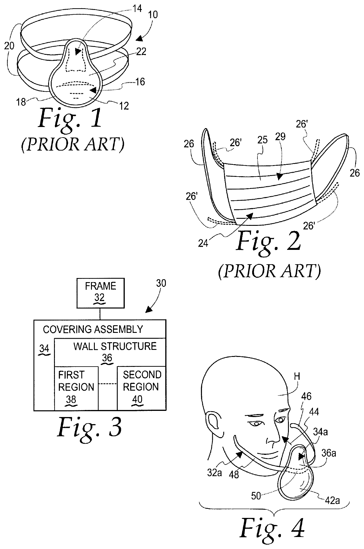 Method of controlling transmission of particles to and away from a person's frontal face region