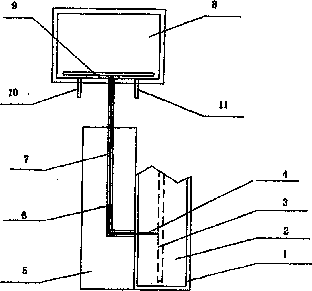 Solar exposed wall facing brick hot water system