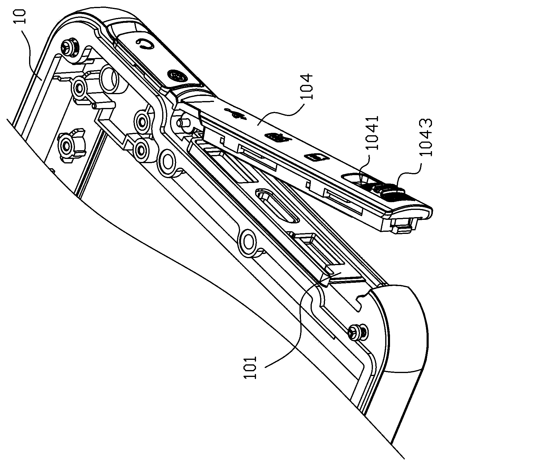 Sliding interface cover plate structure