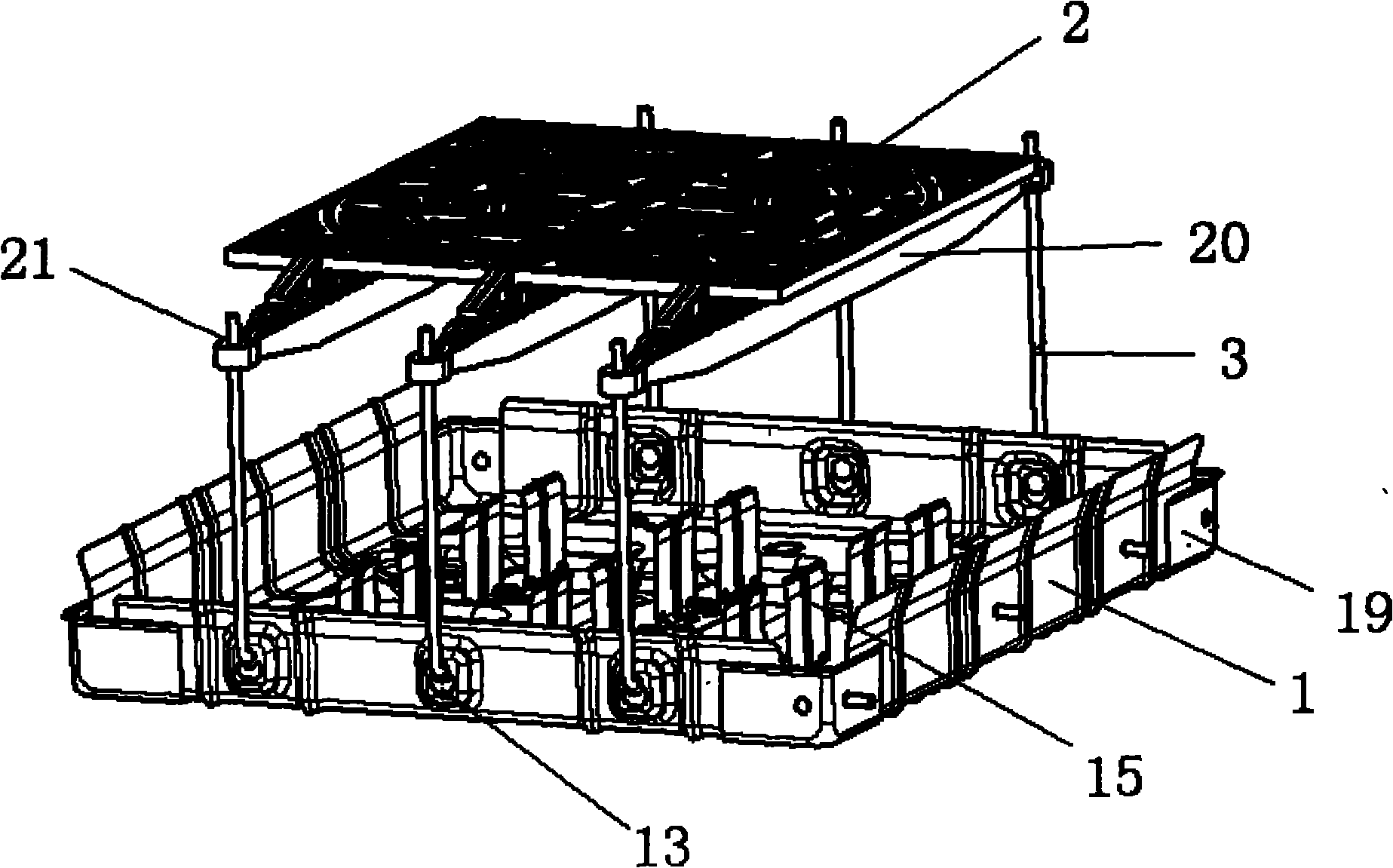 Battery fixing device for electric automobile