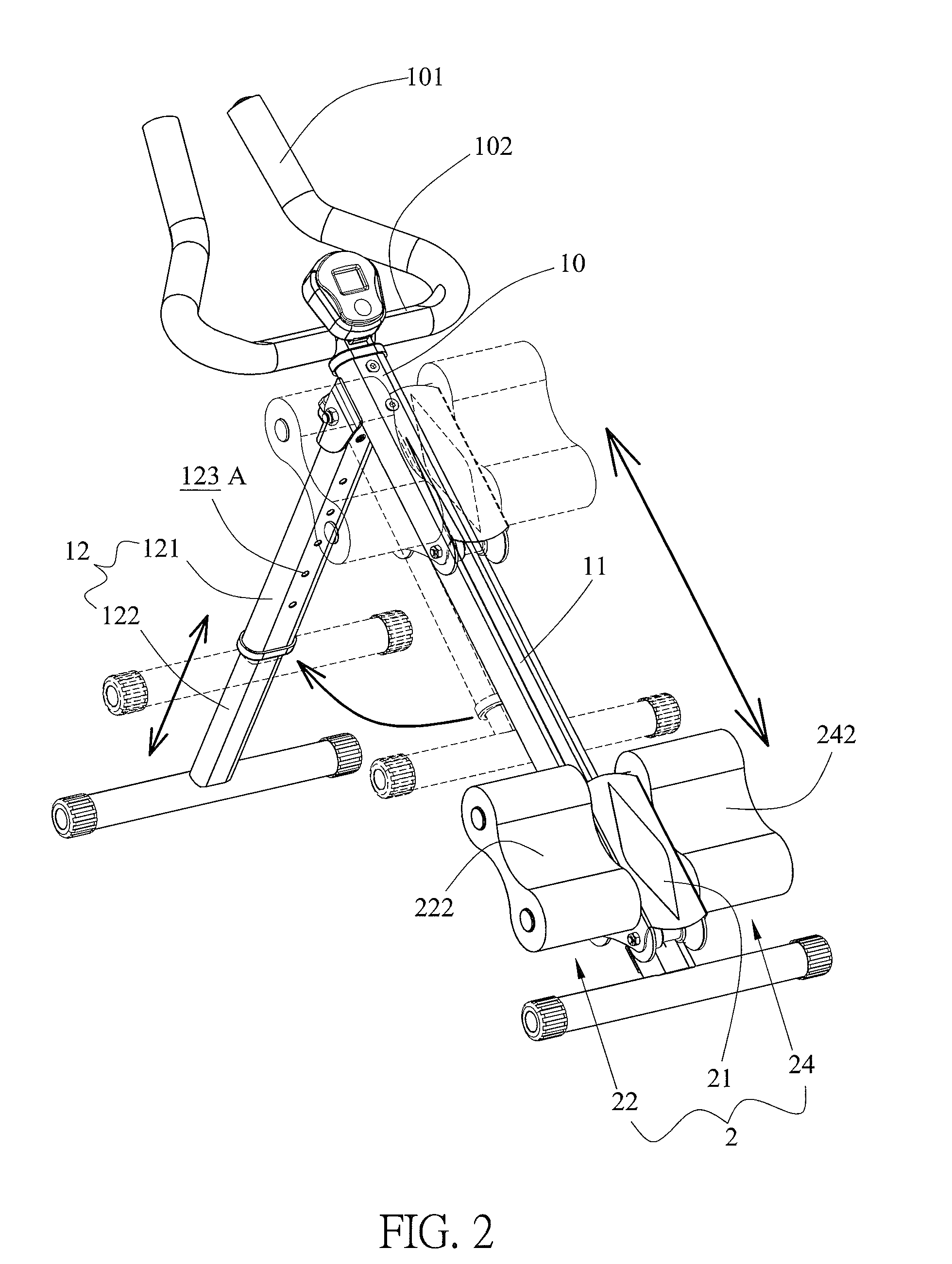 Exercise Device with Length Adjustable Leg