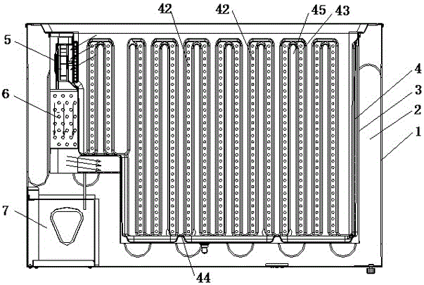 Air-cooled frostless horizontal refrigerator and manufacturing method thereof
