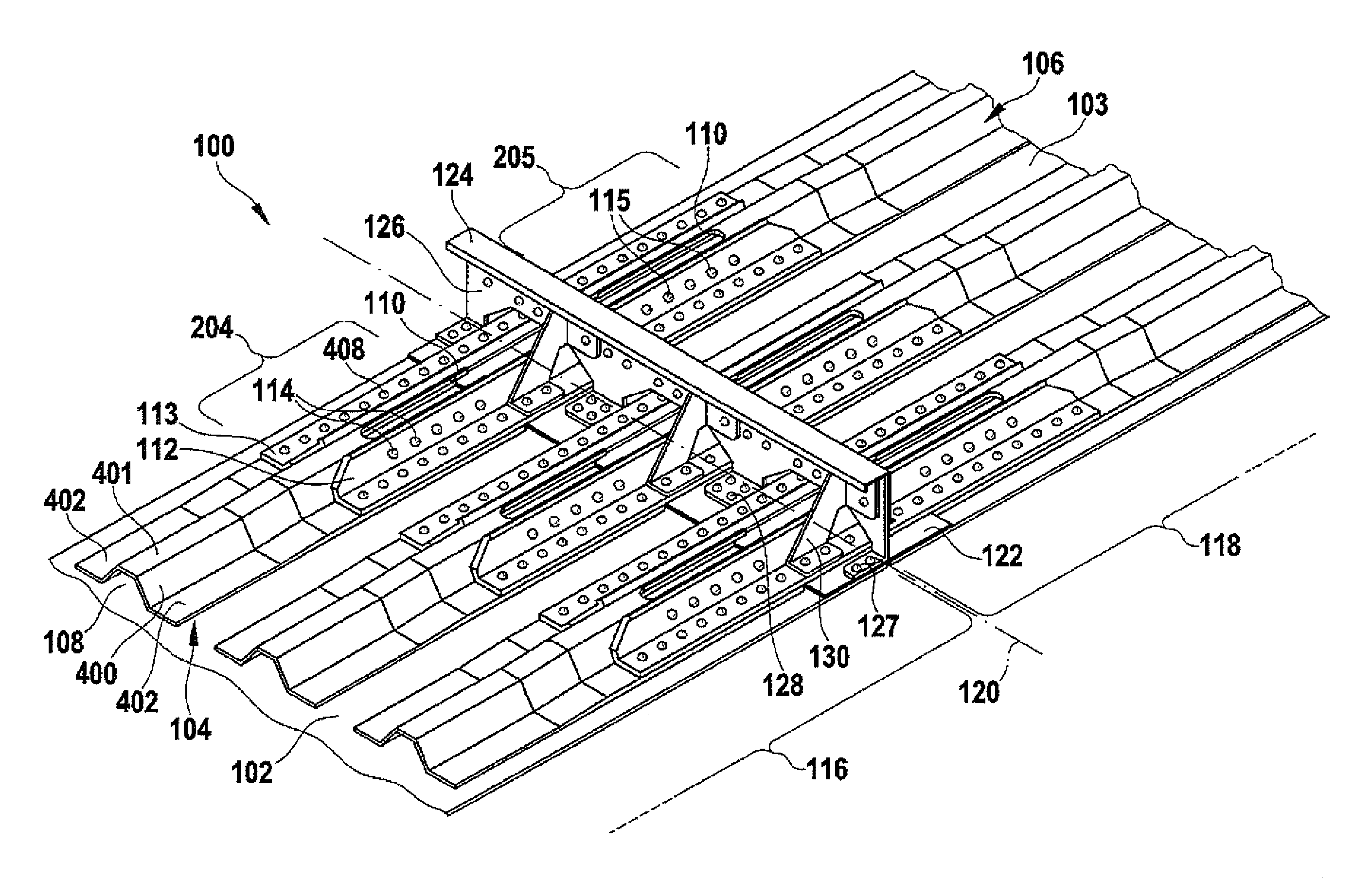 Method for coupling stiffening profile elements and structural component
