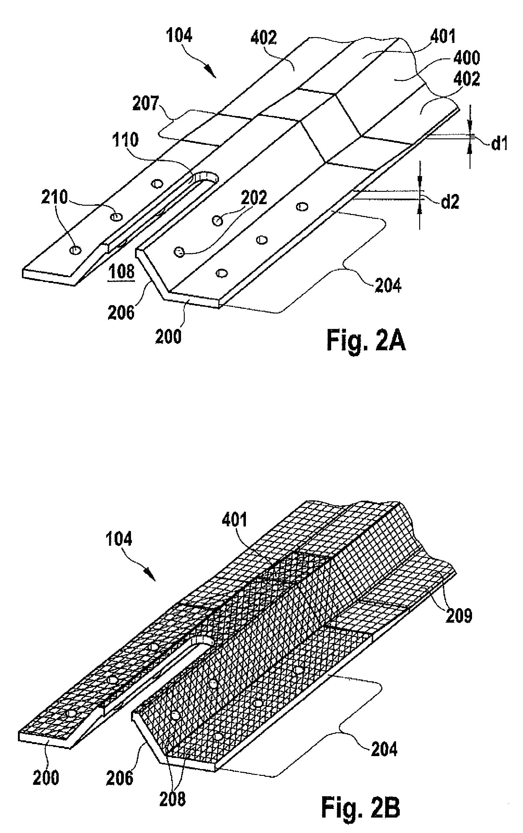 Method for coupling stiffening profile elements and structural component