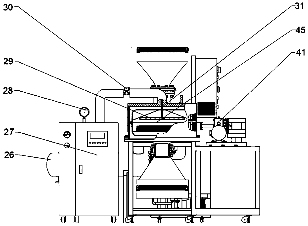 Full-automatic conveying-belt-type vacuum steam blanching equipment