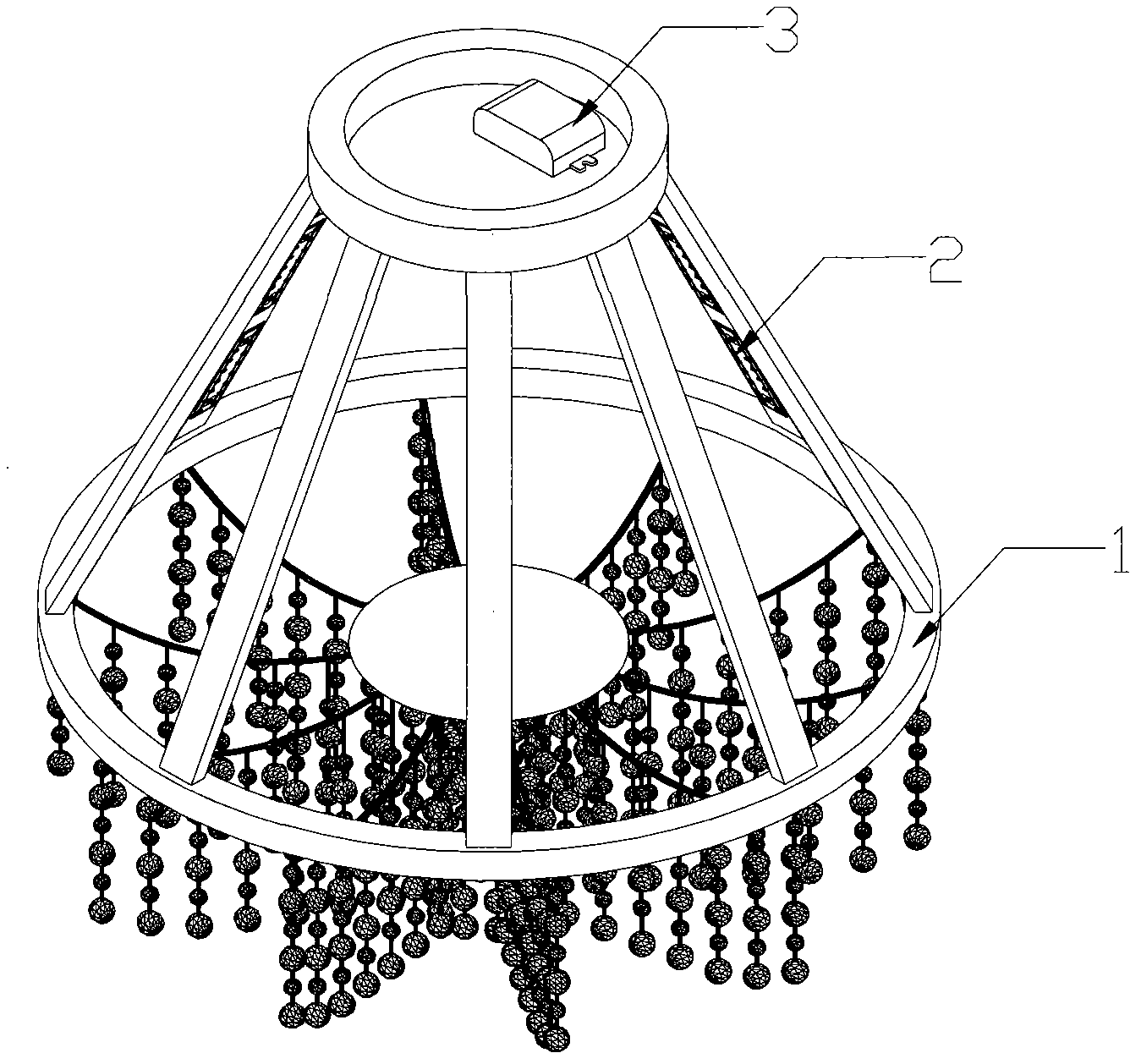 Lighting device provided with LED (light-emitting diode) lamp panels applying crystal lamp or parchment lamp as light source