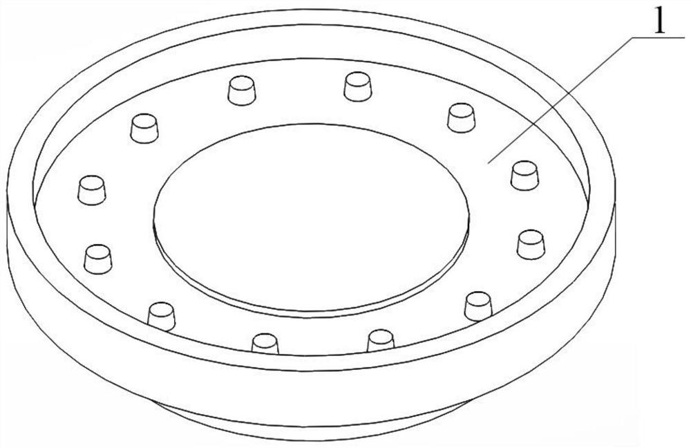 Casting production method of large spheroidal graphite cast iron grinding disc with cavity