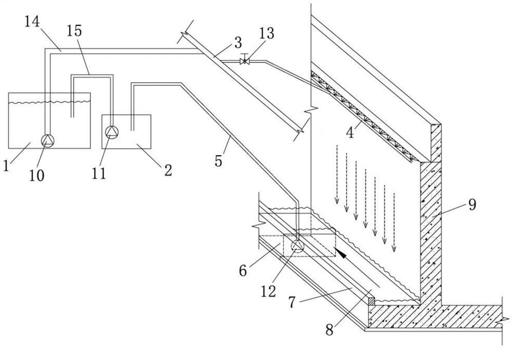 Basement shear wall automatic spraying maintenance system and construction method