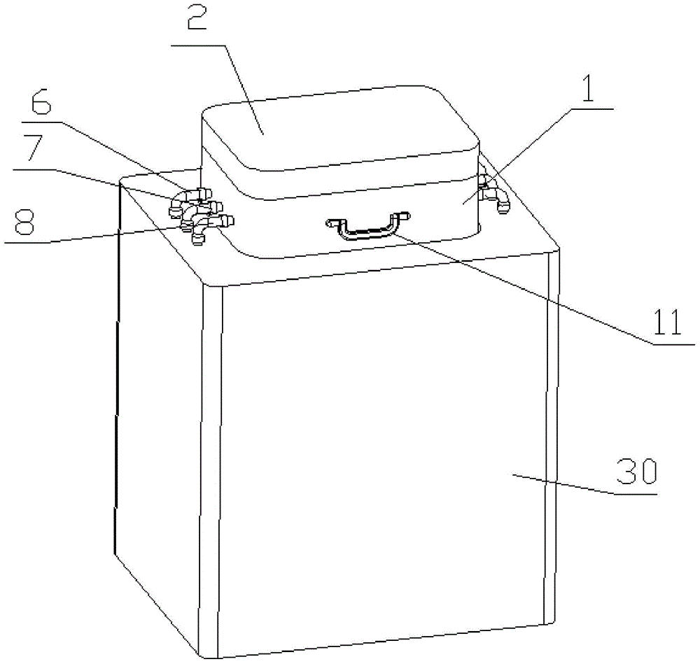 Through-connection box for full-automatic soft type endoscope cleaning machine