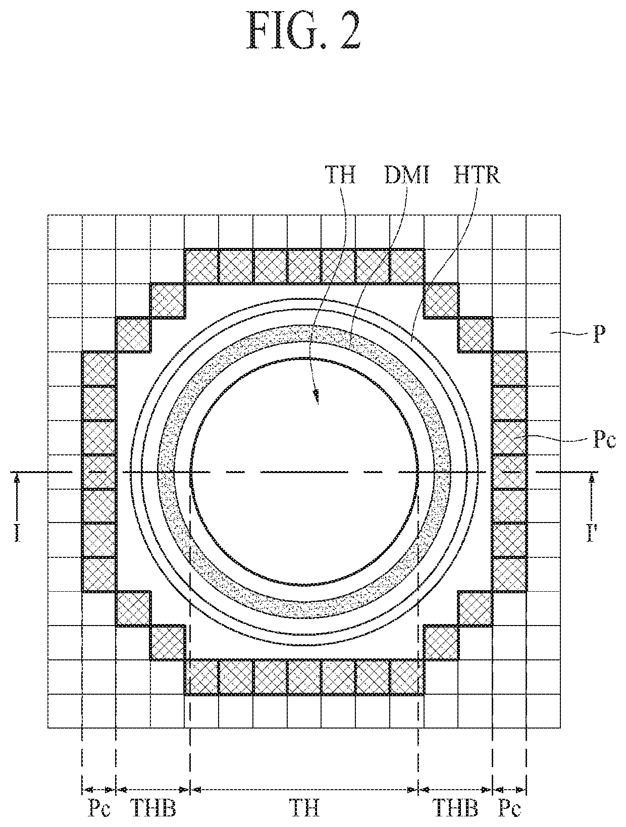 Electroluminescence display device having a through-hole in display area