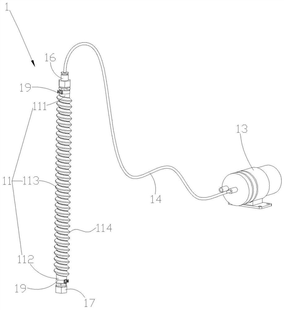 Pneumatic flexible driver and net capturing type pneumatic grabbing device