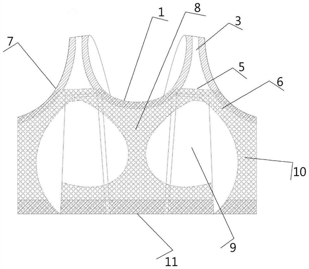 A kind of underwear with hollow separated decompression structure