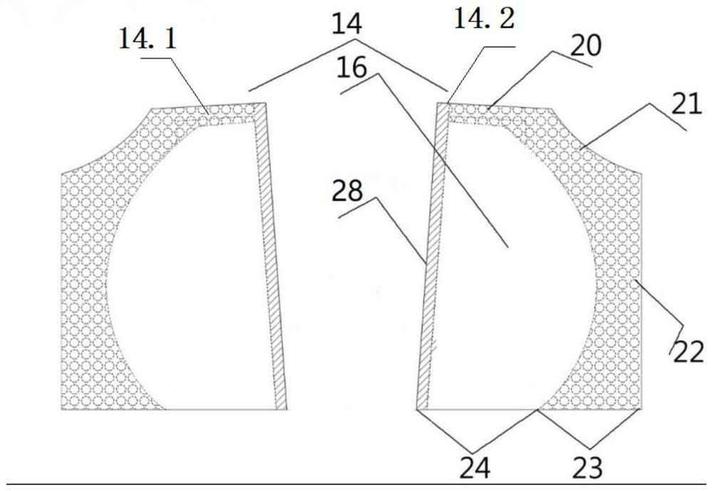 A kind of underwear with hollow separated decompression structure