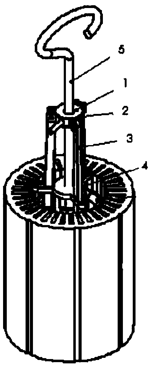 Special hoisting device for hollow cylindrical piece