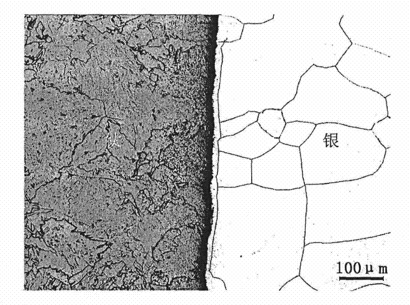 Observation method of silver/titanium/steel brazed joint welding interface metallographic structures