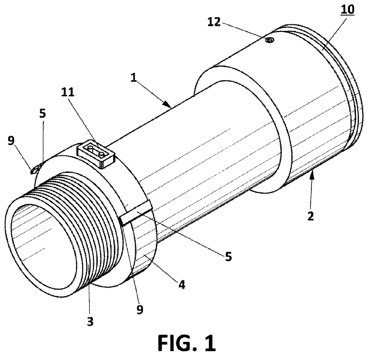 Connection device for pipe elements