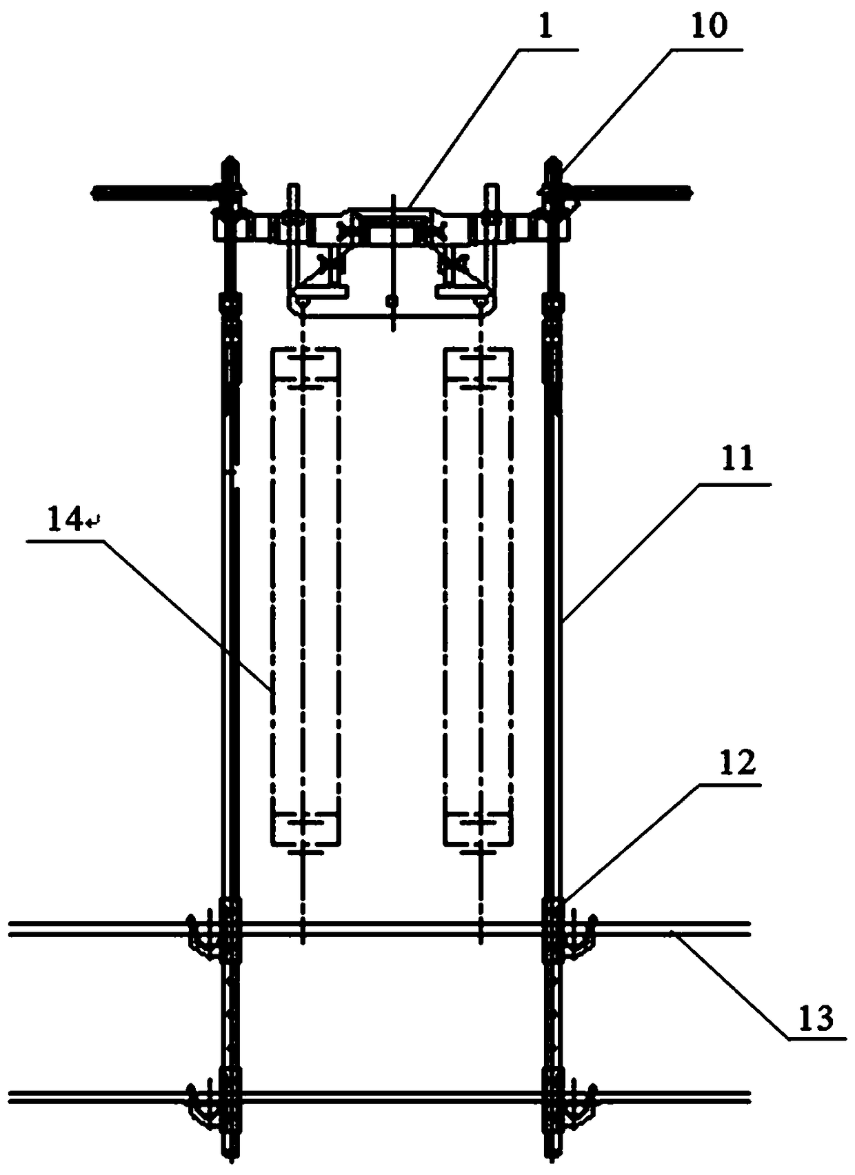 Cross-arm jig for replacing insulators with double-circuit steel pipe poles on the same tower