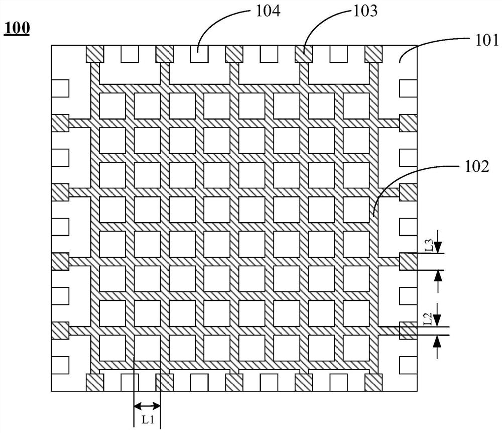 Square flat chip packaging structure with high electromagnetic pulse interference resistance