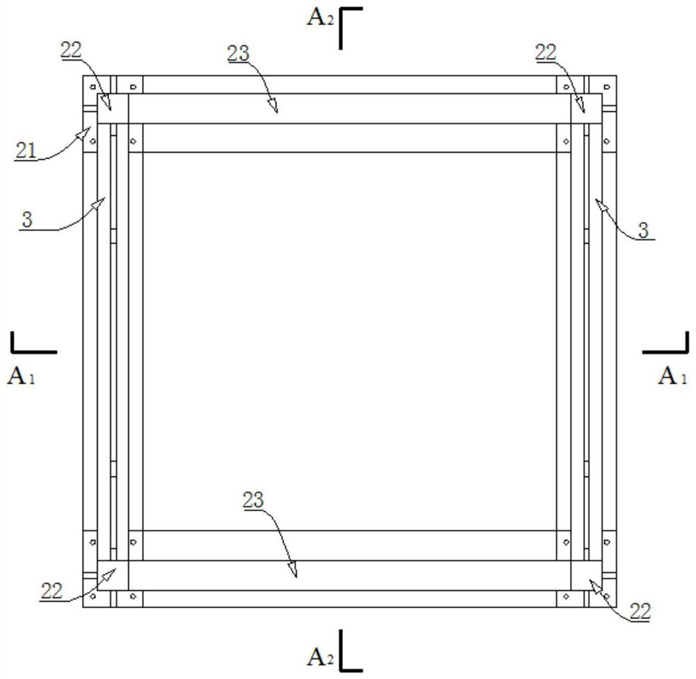 Ventilation shaft assembly type steel structure anti-collapse shed frame in civil air defense construction