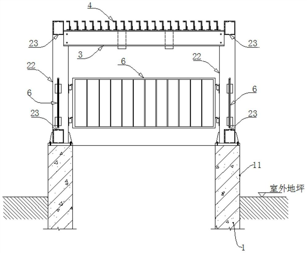 Ventilation shaft assembly type steel structure anti-collapse shed frame in civil air defense construction