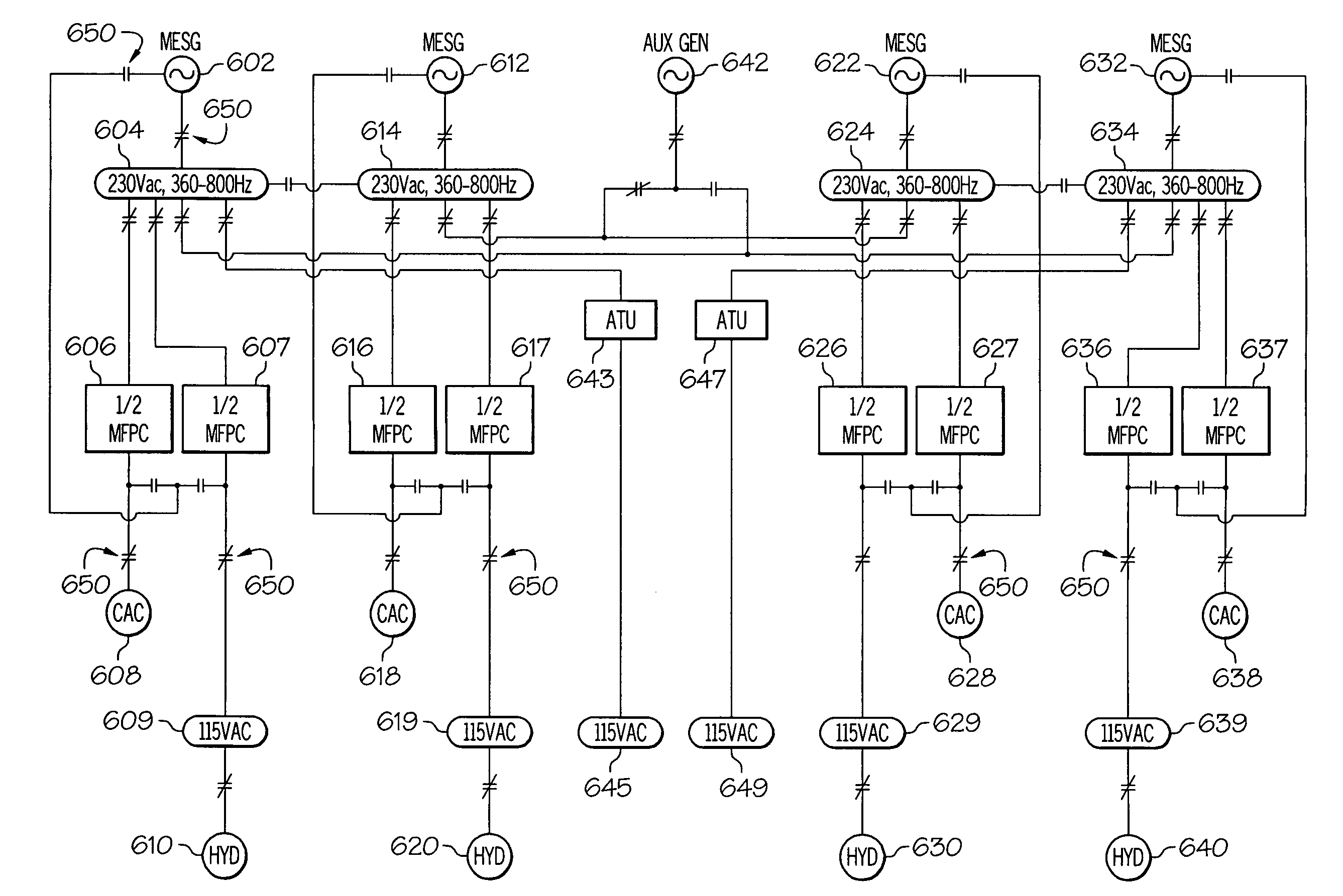 Ac/ac power converter for aircraft