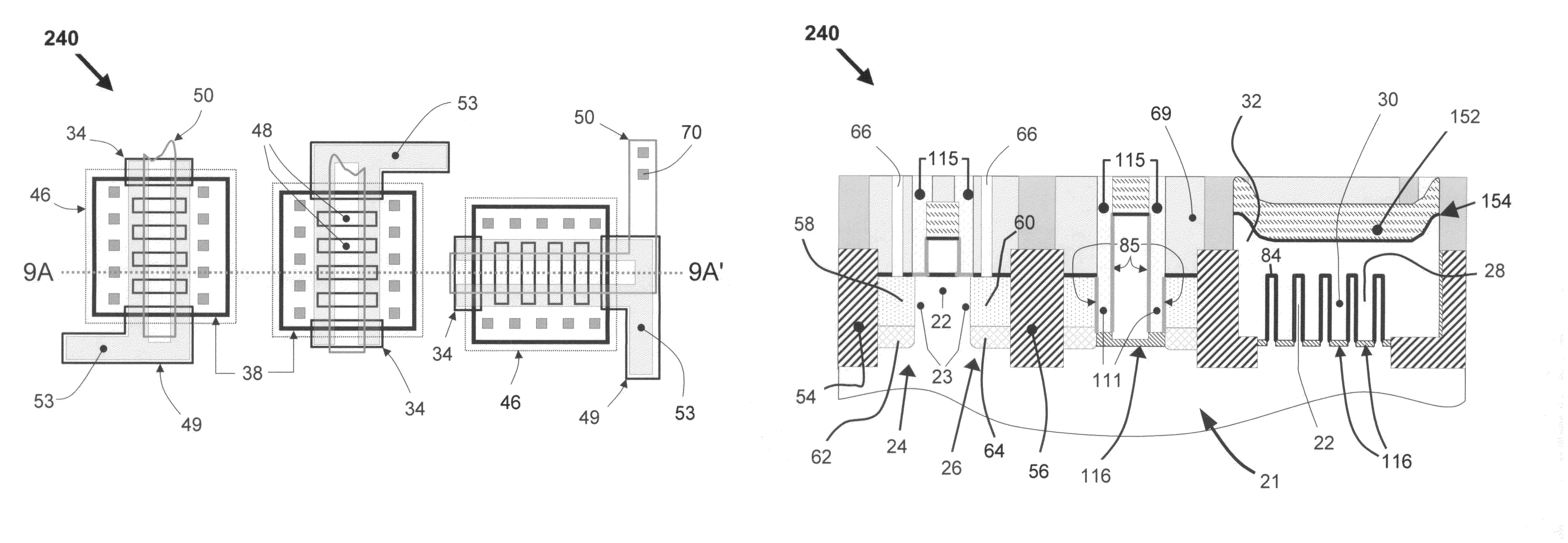 Castellated gate MOSFET tetrode capable of fully-depleted operation