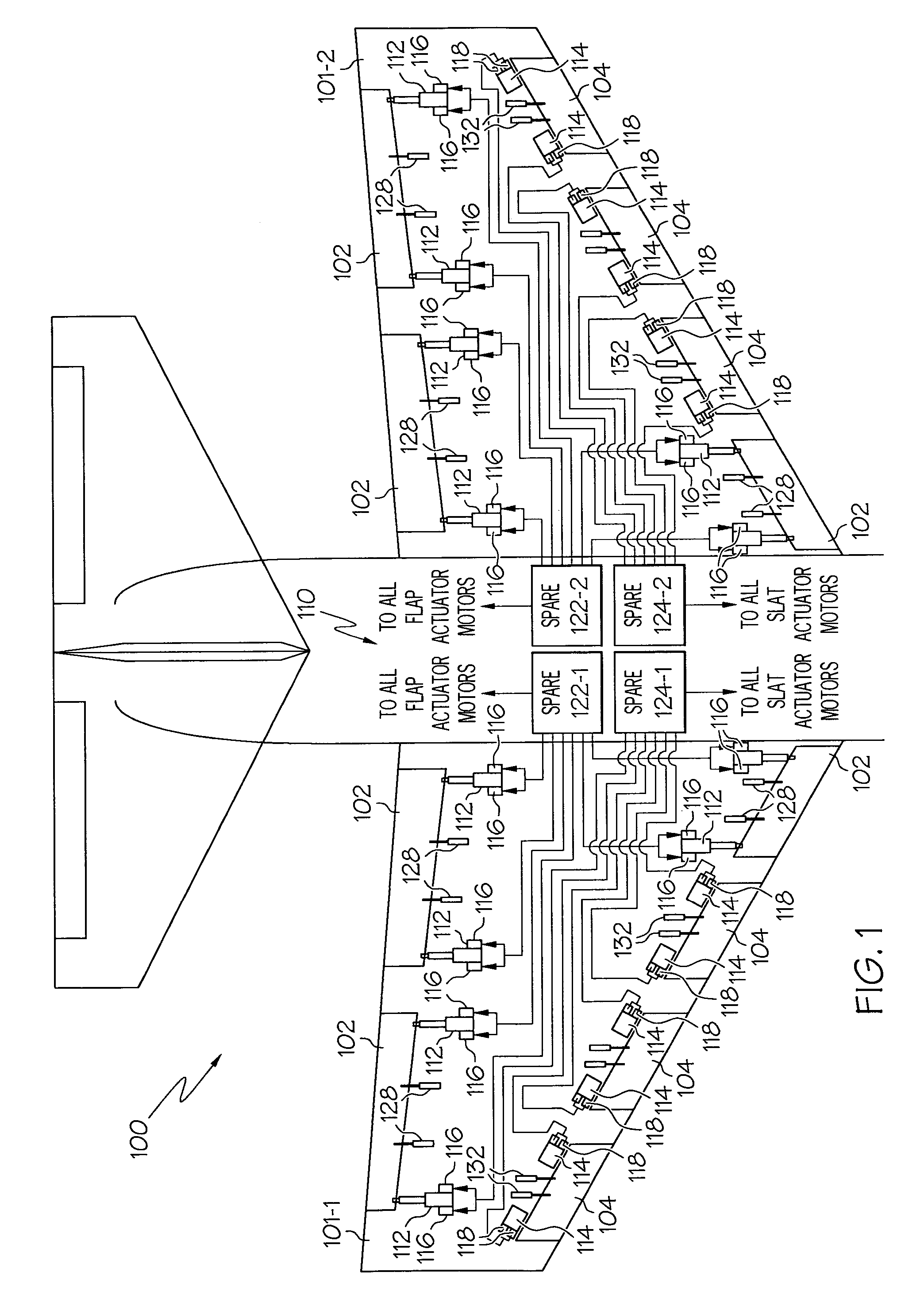 Electric flight control surface actuation system for aircraft flaps and slats
