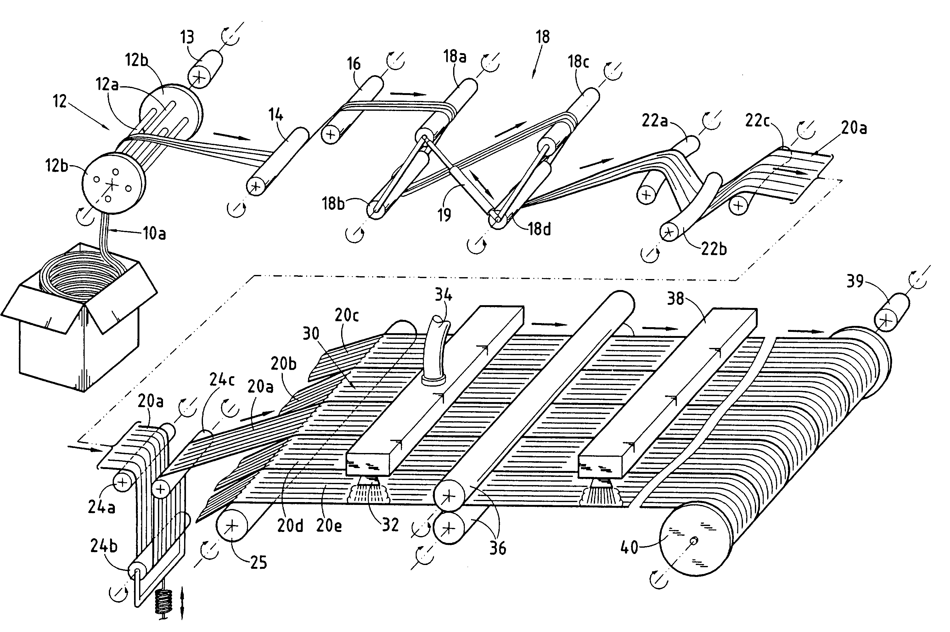 Method and machine for producing multiaxial fibrous webs