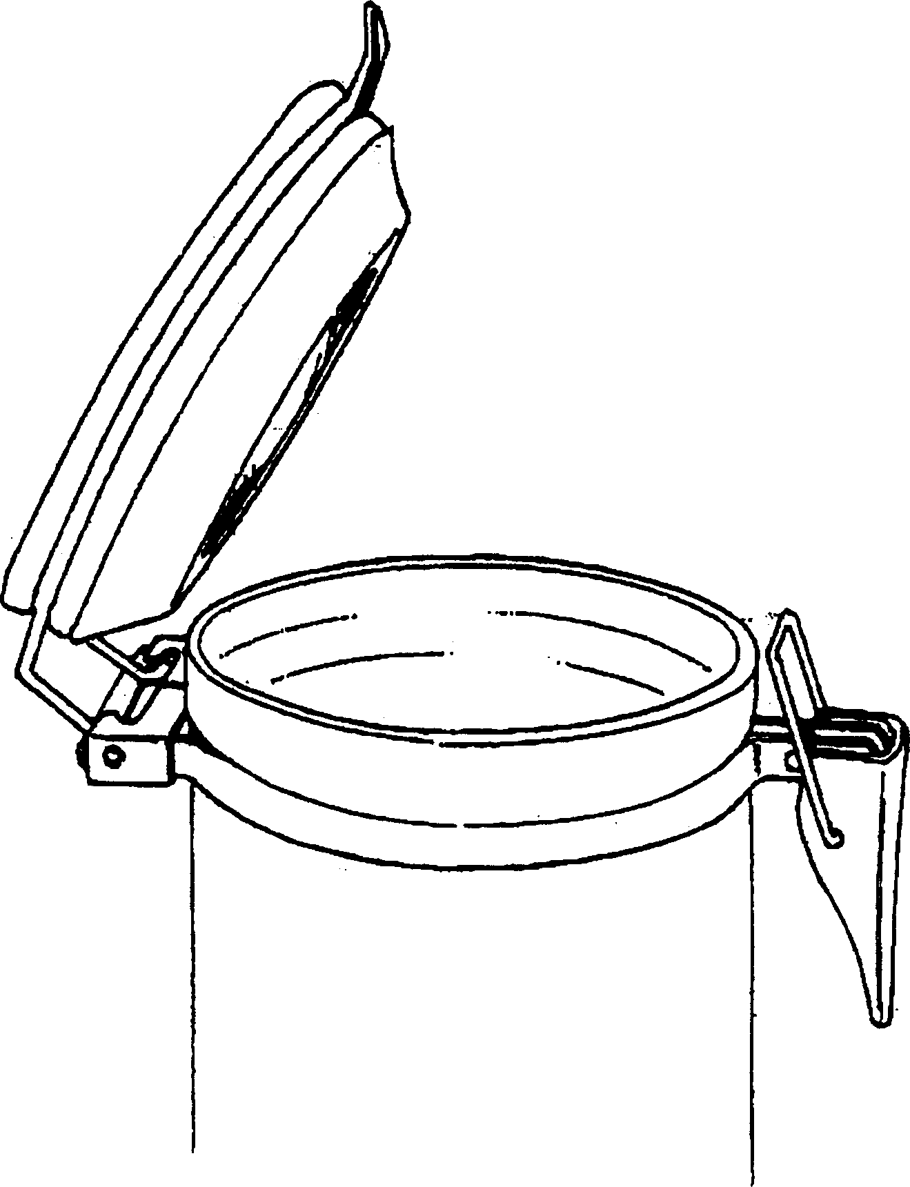 Storage can with hinged lid