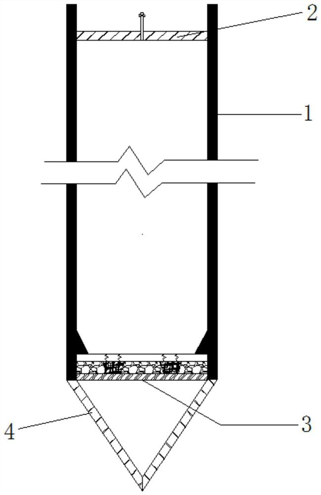 Immersion pipe device and construction method for construction of cast-in-place pile in air-bearing soil layer