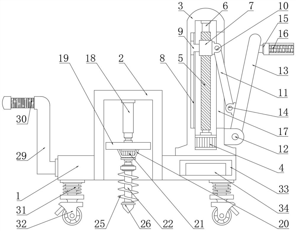 Thrust type fruit tree planting righting device