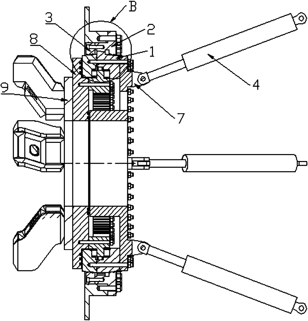 Angle adjustable shield machine main driving device