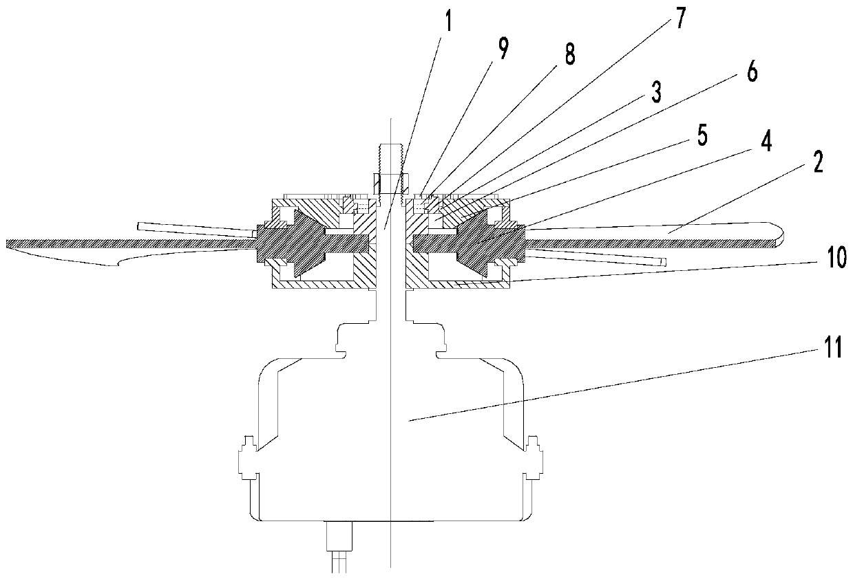 Blade structure with adjustable blade inclination angle and axial flow fan