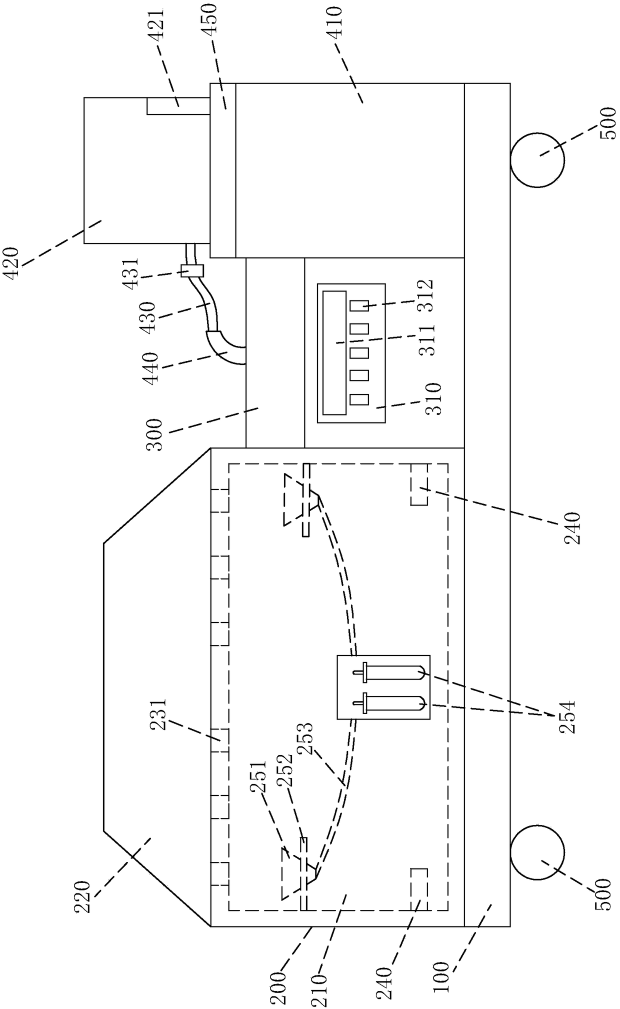 Salt spray test device capable of performing feeding automatically for detecting wall washer light
