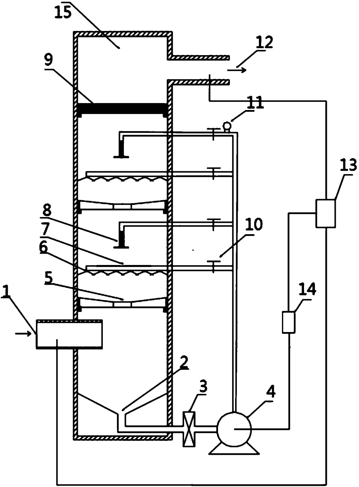 A wet-type high-efficiency cyclone removal device for fine particles