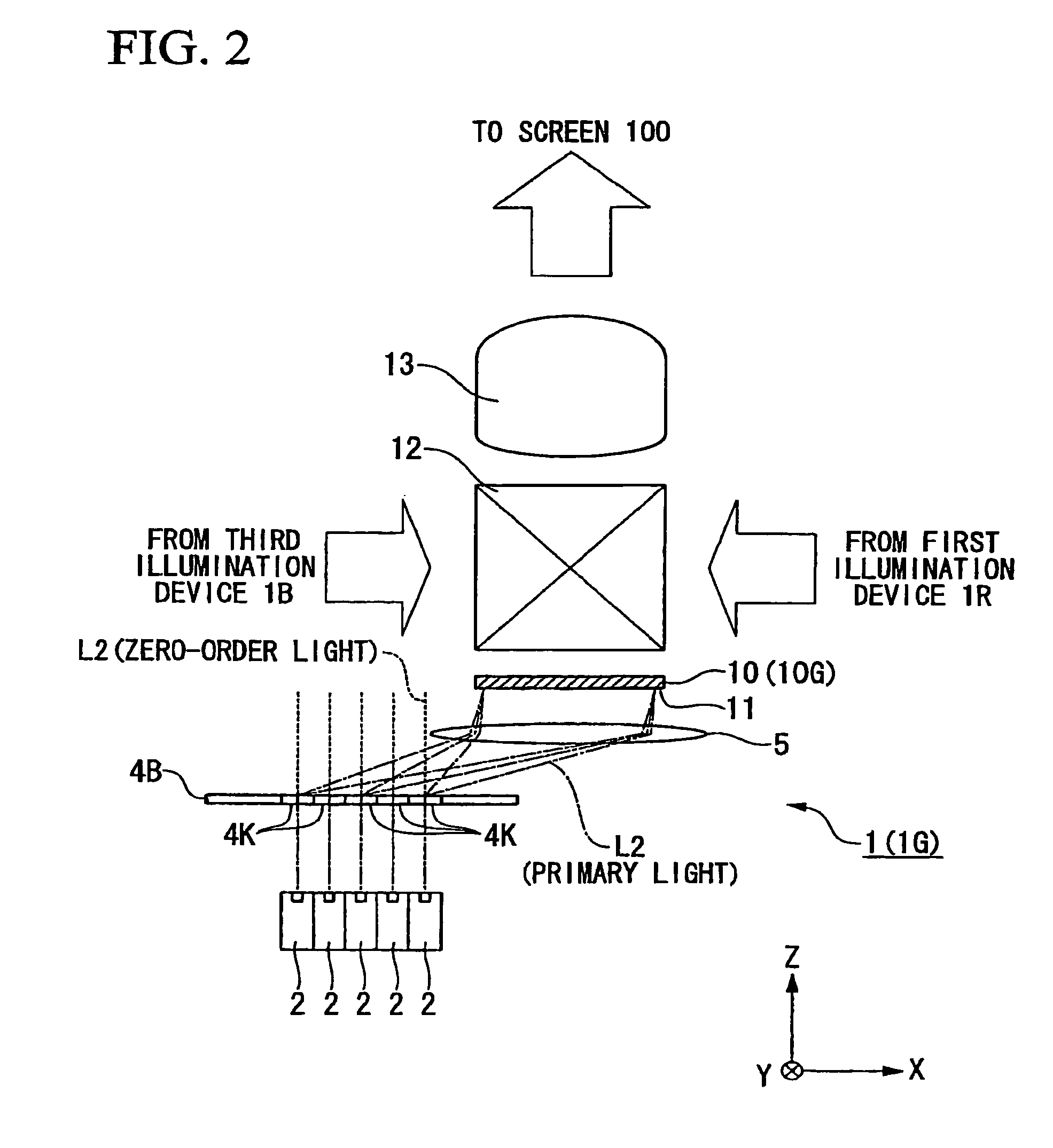 Illumination device, image display device, and projector